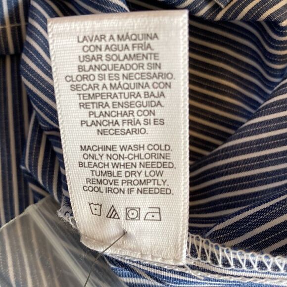 NWT Thakoon Design Nation London Blue White Button Down Striped Shirt Size S - Picture 15 of 15